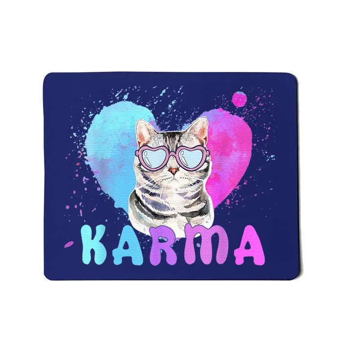 Cat Heart Shape Funny Gifts For Women Karma Cat Lovers Mousepad