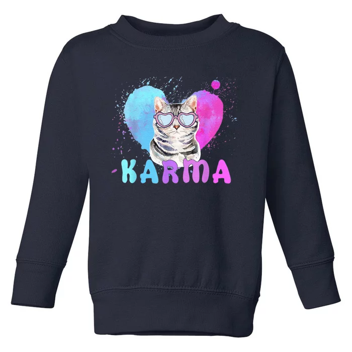 Cat Heart Shape Funny Gifts For Women Karma Cat Lovers Toddler Sweatshirt