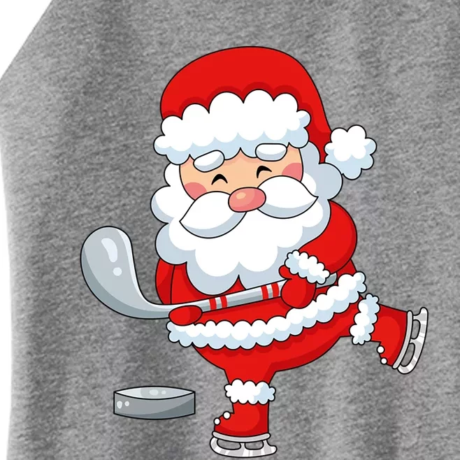 Christmas Hockey Santa Playing Hockey Santa Hockey Player Gift Women’s Perfect Tri Rocker Tank