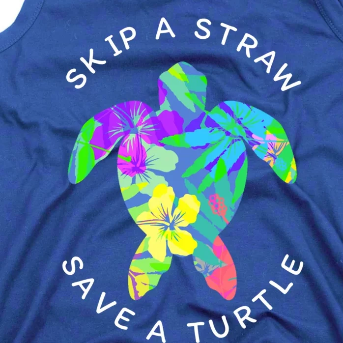 Cool Hawaiian Skip A Straw Save A Turtle Gift Tank Top