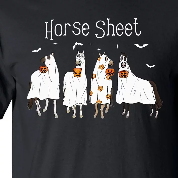 Cute Horse Sheet Spooky Season Ghost Horse Halloween Costume Tall T-Shirt