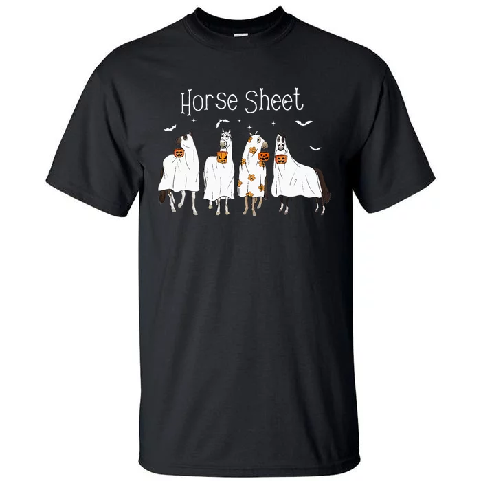 Cute Horse Sheet Spooky Season Ghost Horse Halloween Costume Tall T-Shirt