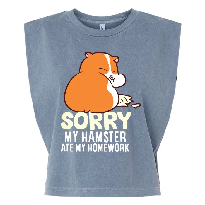 Cute Hamster School My Hamster Ate My Homework Garment-Dyed Women's Muscle Tee