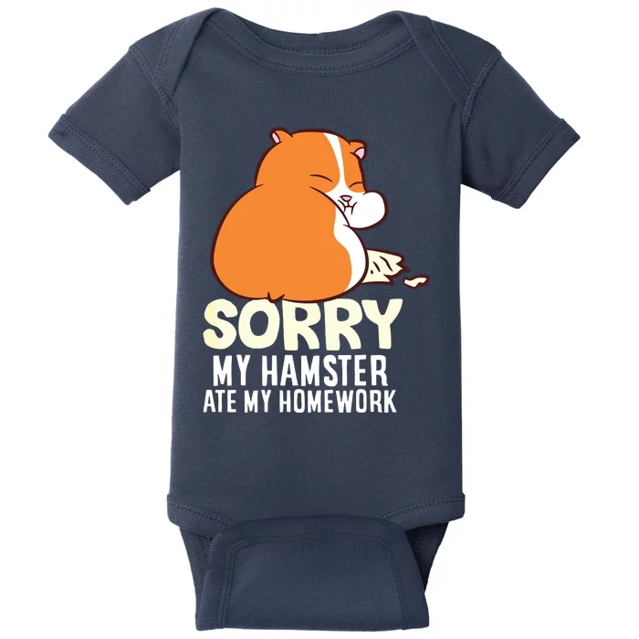 Cute Hamster School My Hamster Ate My Homework Baby Bodysuit