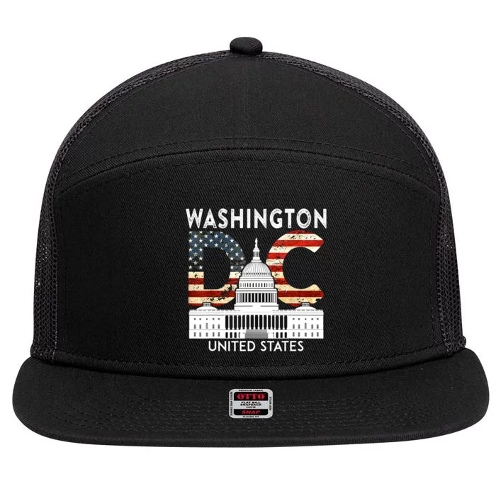 Capitol Hill Souvenir Gift Washington DC 7 Panel Mesh Trucker Snapback Hat