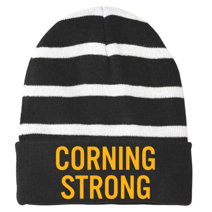 Corning High School Strong Striped Beanie with Solid Band