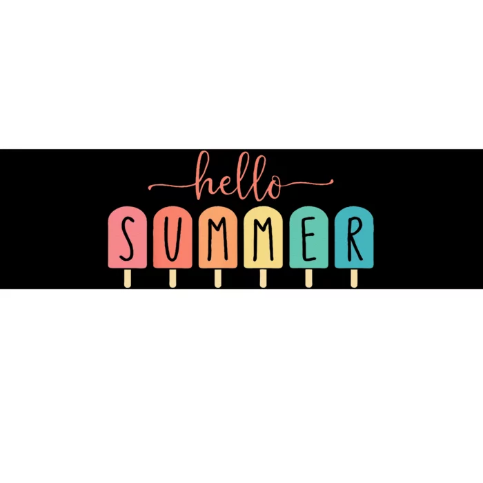 Colorful Hello Summer Popsicle Graphic Bumper Sticker