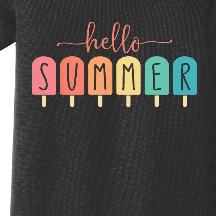 Colorful Hello Summer Popsicle Graphic Baby Bodysuit