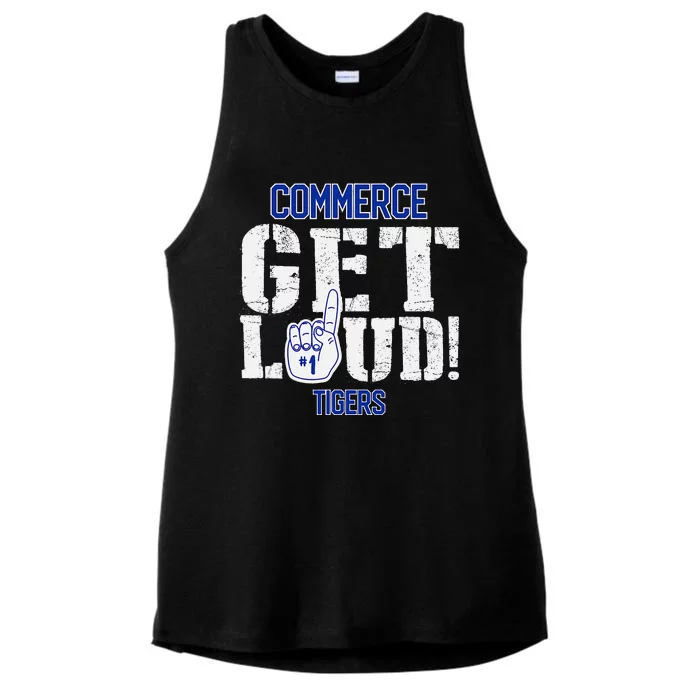 Commerce High School Get Loud Tigers Ladies Tri-Blend Wicking Tank