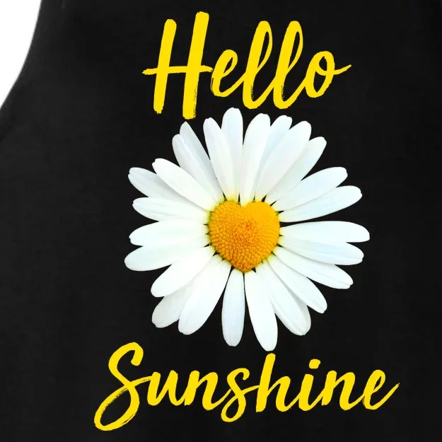 Cute Hello Sunshine Heart Daisy Flower Ladies Tri-Blend Wicking Tank