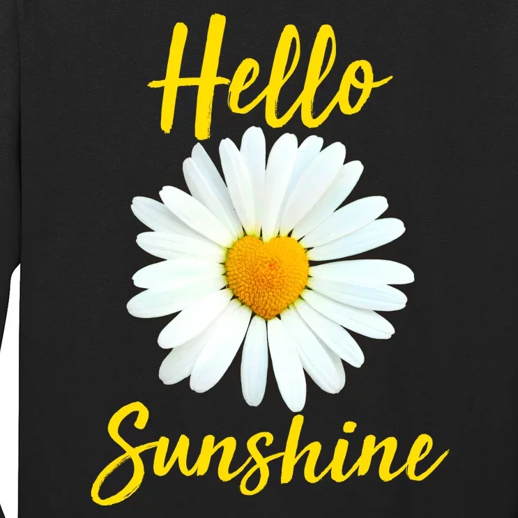 Cute Hello Sunshine Heart Daisy Flower Long Sleeve Shirt