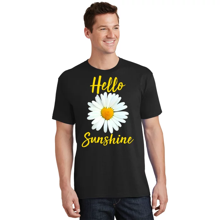 Cute Hello Sunshine Heart Daisy Flower T-Shirt