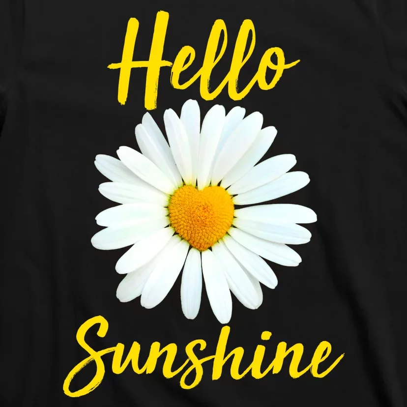 Cute Hello Sunshine Heart Daisy Flower T-Shirt