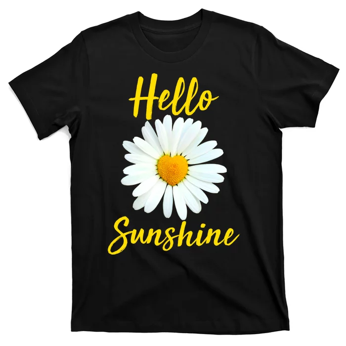 Cute Hello Sunshine Heart Daisy Flower T-Shirt