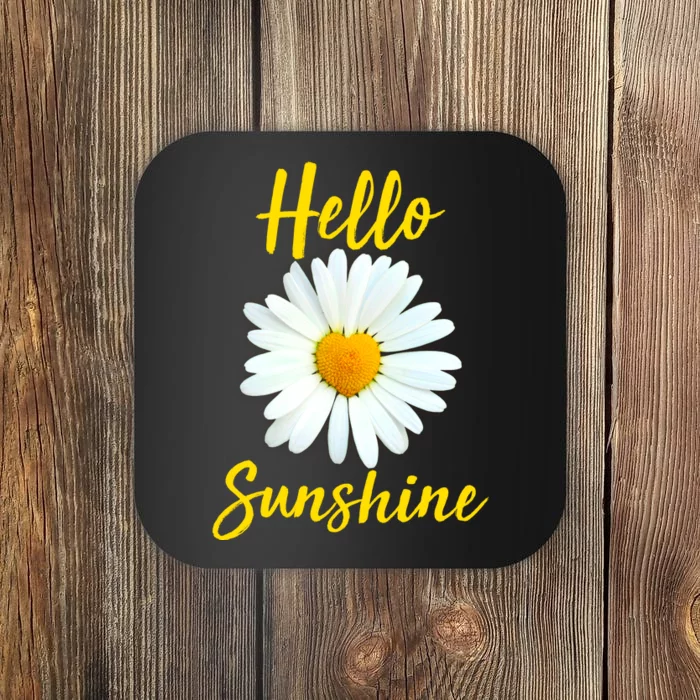 Cute Hello Sunshine Heart Daisy Flower Coaster