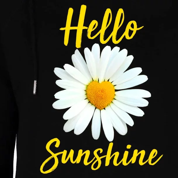 Cute Hello Sunshine Heart Daisy Flower Womens Funnel Neck Pullover Hood