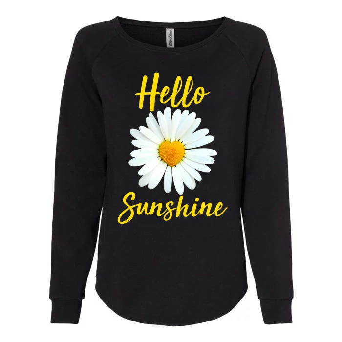 Cute Hello Sunshine Heart Daisy Flower Womens California Wash Sweatshirt