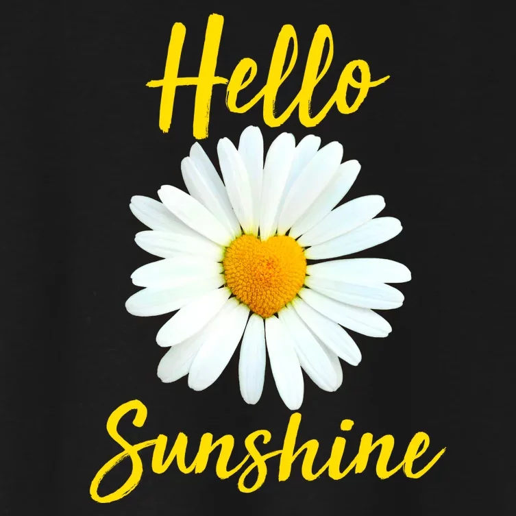 Cute Hello Sunshine Heart Daisy Flower Women's Crop Top Tee