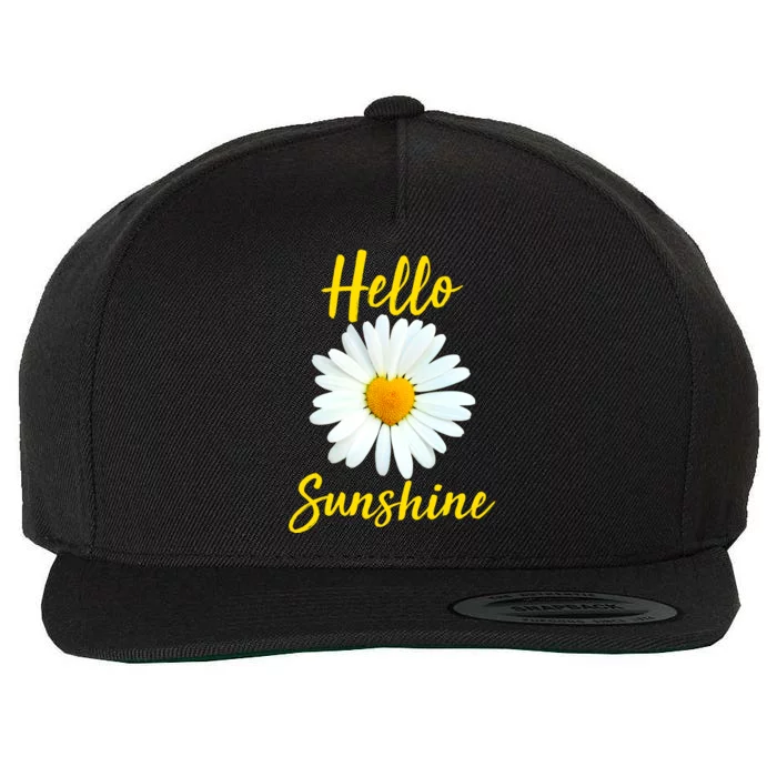 Cute Hello Sunshine Heart Daisy Flower Wool Snapback Cap