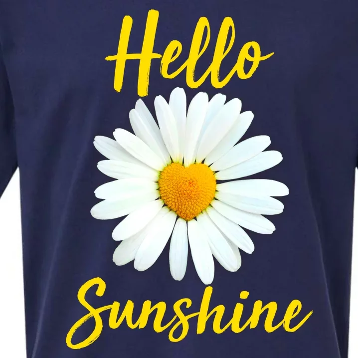 Cute Hello Sunshine Heart Daisy Flower Sueded Cloud Jersey T-Shirt