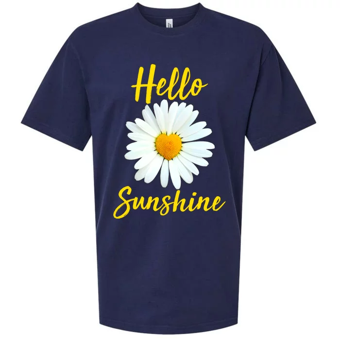 Cute Hello Sunshine Heart Daisy Flower Sueded Cloud Jersey T-Shirt