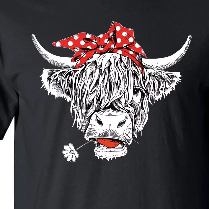 Cute Hairy Scottish Highland Cow For Tall T-Shirt