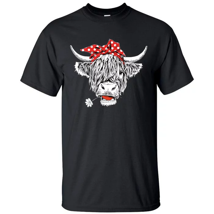 Cute Hairy Scottish Highland Cow For Tall T-Shirt