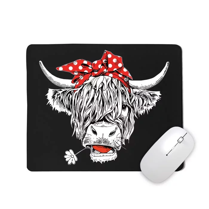 Cute Hairy Scottish Highland Cow For Mousepad