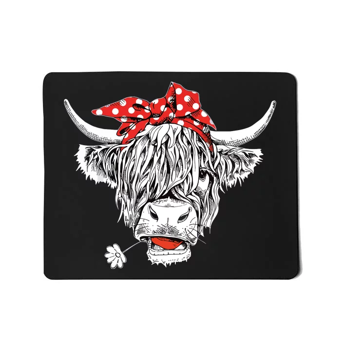 Cute Hairy Scottish Highland Cow For Mousepad