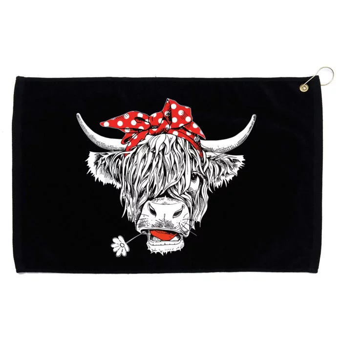 Cute Hairy Scottish Highland Cow For Grommeted Golf Towel