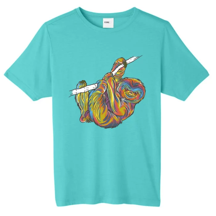 Colorful Hanging Sloth ChromaSoft Performance T-Shirt