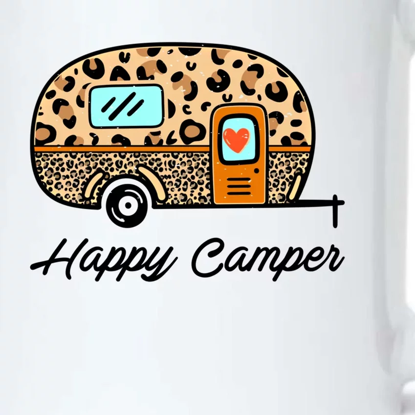 Camper Happy Summer Camp Camping Leopard Funny Glamping Gift Black Color Changing Mug