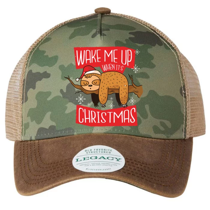 Cute Holiday Sloth Gift Wake Me Up When ItS Christmas Meaningful Gift Legacy Tie Dye Trucker Hat