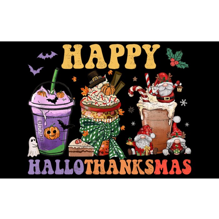 Coffee Halloween Thanksgiving Christmas Happy Hallothanksmas Bumper Sticker