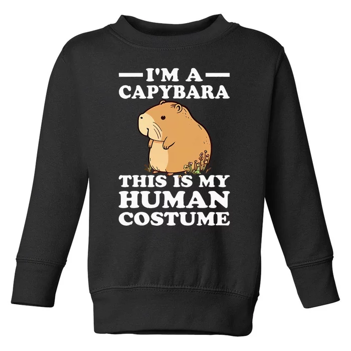 Cute Halloween This Is My Human Costume IM A Capybara Toddler Sweatshirt