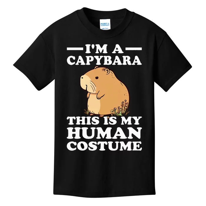 Cute Halloween This Is My Human Costume IM A Capybara Kids T-Shirt