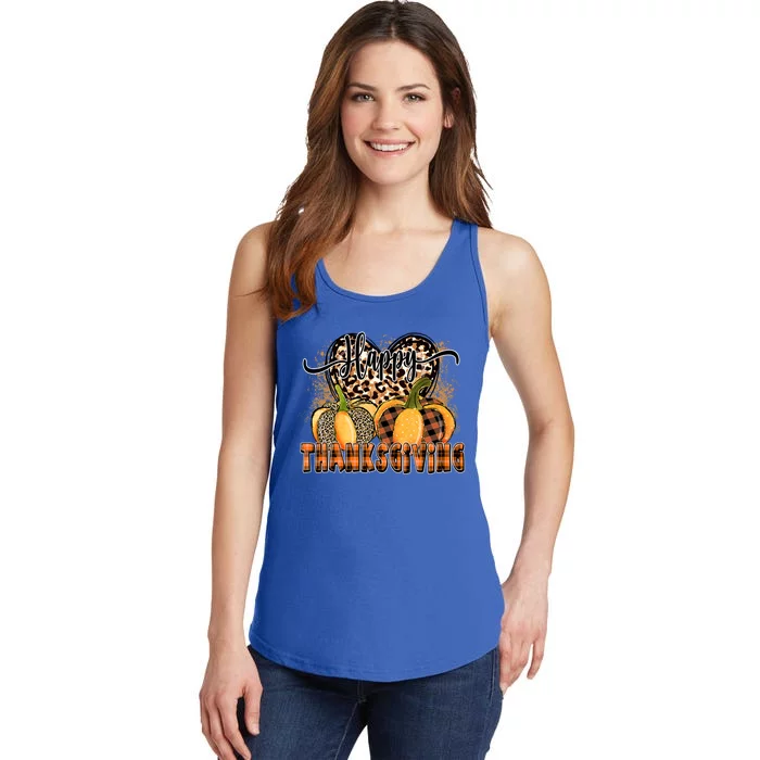 Cute Happy Thanksgiving Autumn Fall Pumpkin Funny Gift Ladies Essential Tank