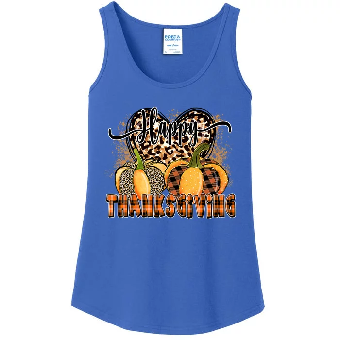 Cute Happy Thanksgiving Autumn Fall Pumpkin Funny Gift Ladies Essential Tank