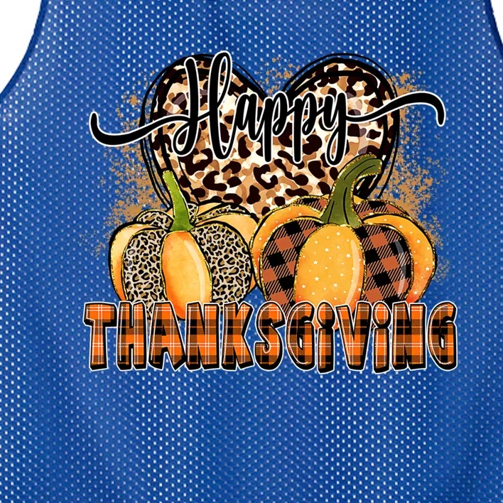 Cute Happy Thanksgiving Autumn Fall Pumpkin Funny Gift Mesh Reversible Basketball Jersey Tank