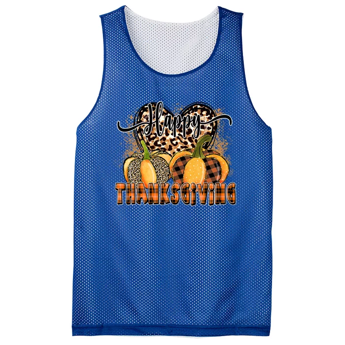 Cute Happy Thanksgiving Autumn Fall Pumpkin Funny Gift Mesh Reversible Basketball Jersey Tank