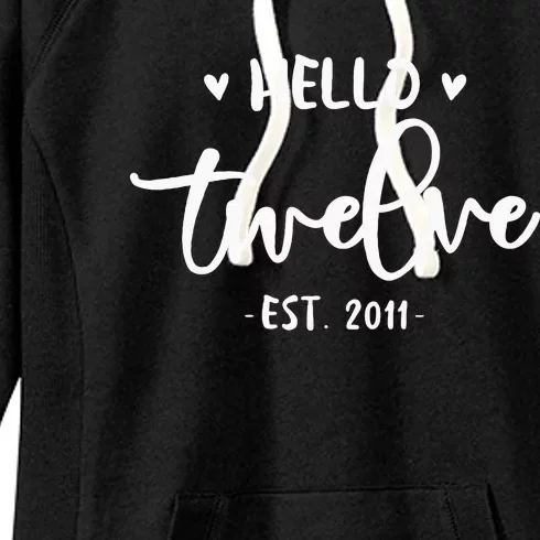 Cute Hello Twelve 12th Birthday For Girls Women's Fleece Hoodie