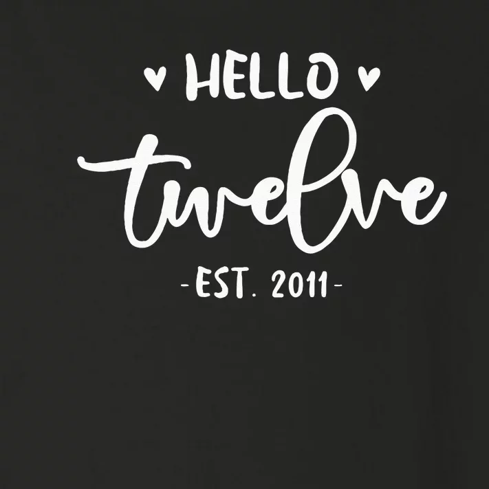 Cute Hello Twelve 12th Birthday For Girls Toddler Long Sleeve Shirt