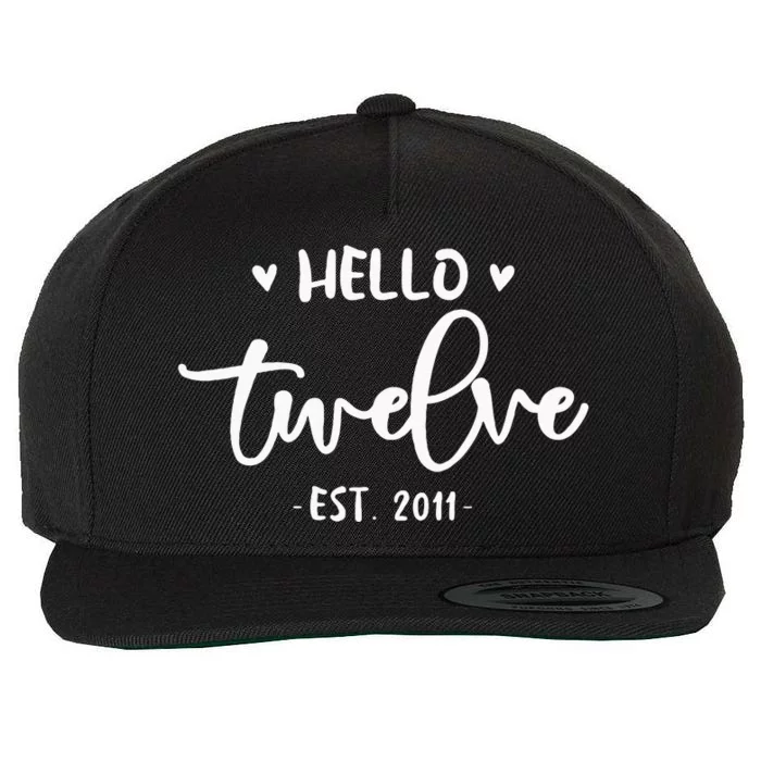 Cute Hello Twelve 12th Birthday For Girls Wool Snapback Cap