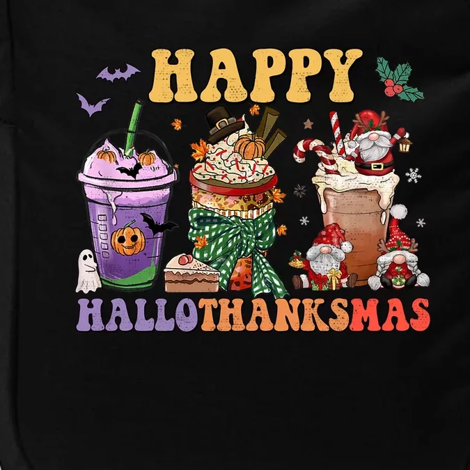 Coffee Halloween Thanksgiving Christmas Happy Hallothanksmas Cute Gift Impact Tech Backpack