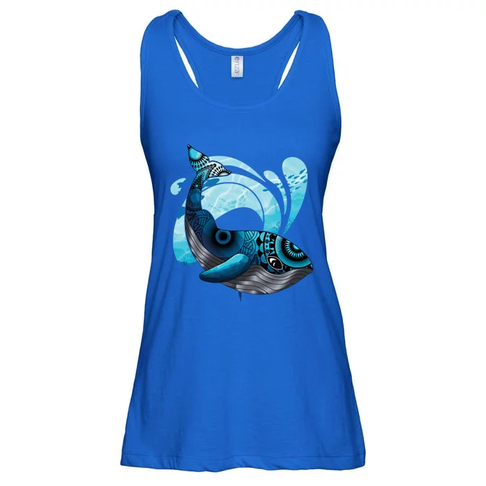 Cute Hawaiian Tribal Whale Activisgift Save The Whales Funny Gift Ladies Essential Flowy Tank