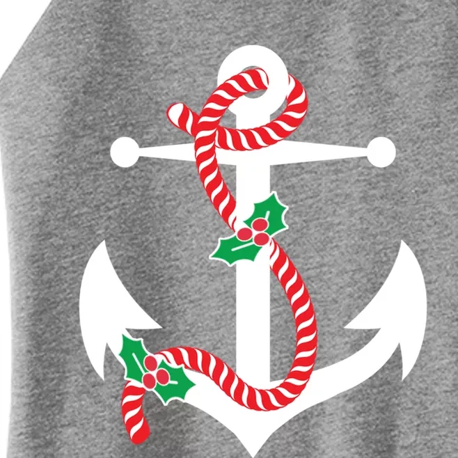 Christmas Holiday Themed Nautical Anchor Classic Women’s Perfect Tri Rocker Tank