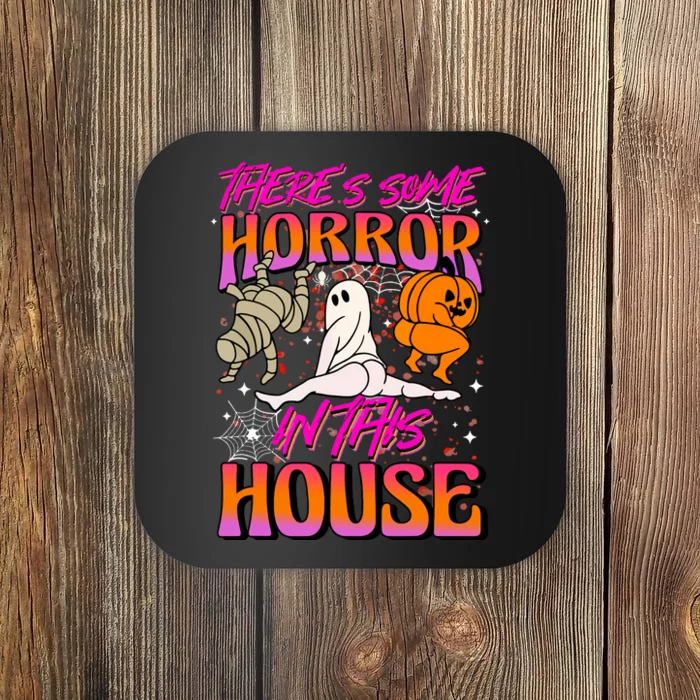 Cute Halloween Theres Some Horrors In This House Ghost Pumpkin Gift Coaster