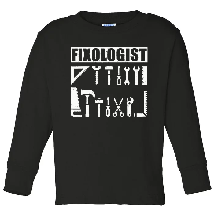 Cool Handyman Tools Art For Wo Woodworker Carpenter Toddler Long Sleeve Shirt