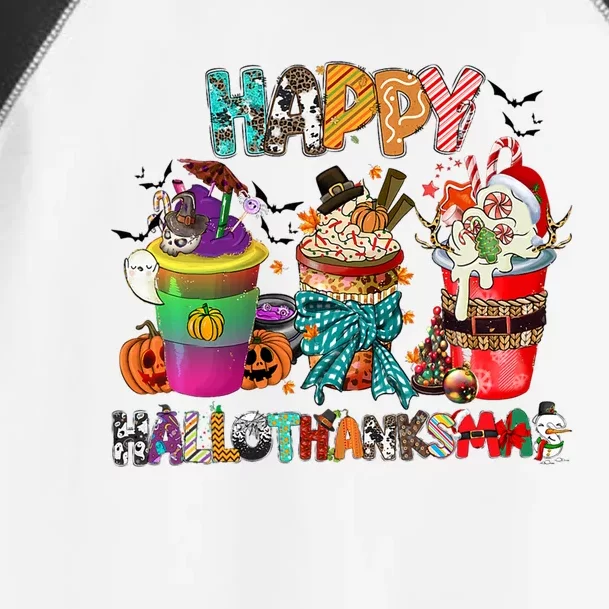 Coffee Halloween Thanksgiving Christmas Happy Hallothanksmas Gift Toddler Fine Jersey T-Shirt