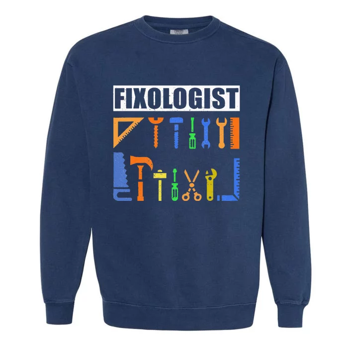 Cool Handyman Tools Art For Wo Woodworker Carpenter Garment-Dyed Sweatshirt